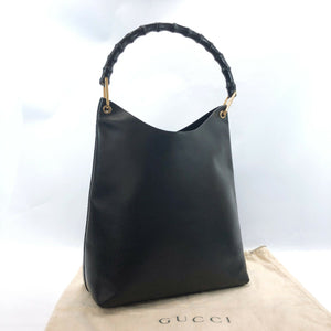 Authentic Gucci Leather Handbag with Bamboo Handle  (preowned)