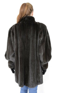 Mink Jacket with Mandarin Collar (Saga)