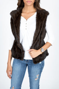 Knitted Mink Fur Vest with Hood (Denmark)