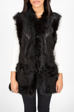Load image into Gallery viewer, Shearling &amp; Leather Vest (Black)
