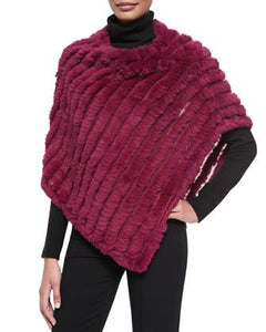 Knitted Rabbit Fur Poncho