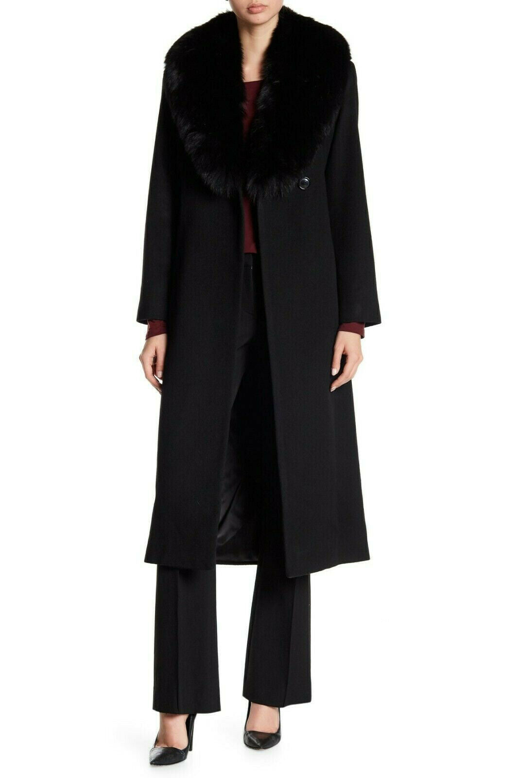 Sofia cashmere coat with fur collar deals