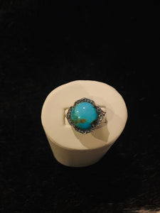 Sterling, Turquoise and Blue Topaz Ring